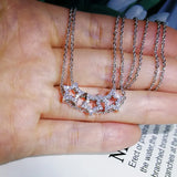 Bright Star Zircon Pendant 925 Silver Necklace Gift