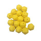Yellow Icosahedron Silicone Bead for Keychain DIY Craft