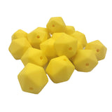 Yellow Icosahedron Silicone Bead for Keychain DIY Craft