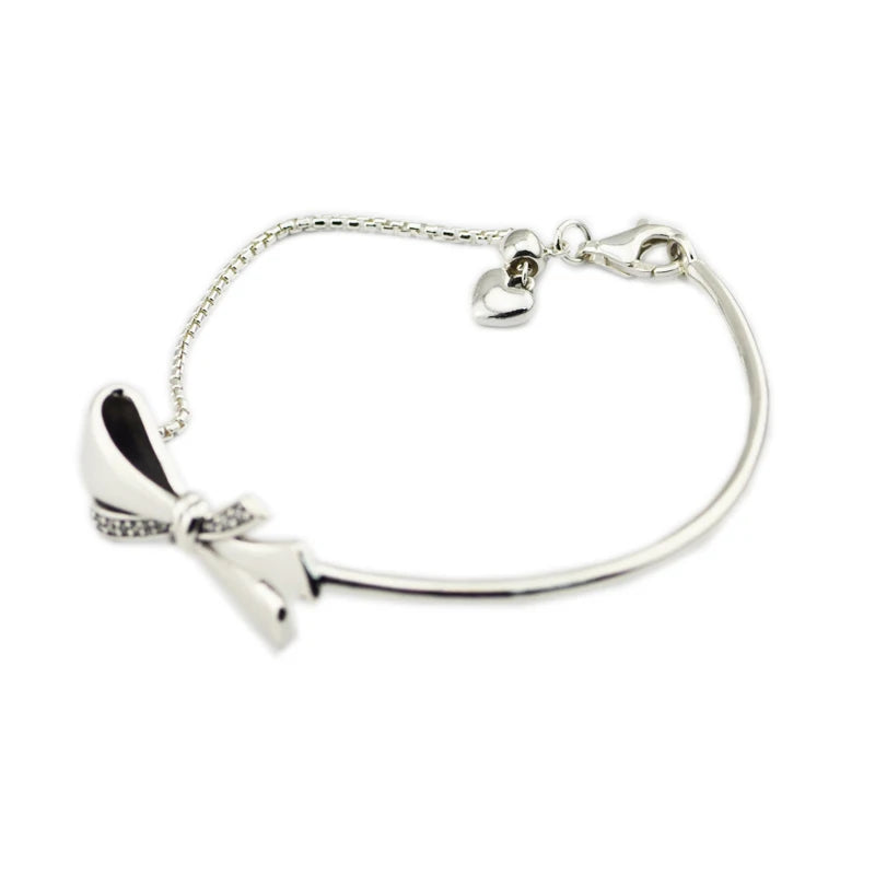 925 Silver Bow Bracelet for DIY Woman Jewelry Making