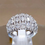 Paved CZ Stone Silver Bridal Rings for Wedding Party