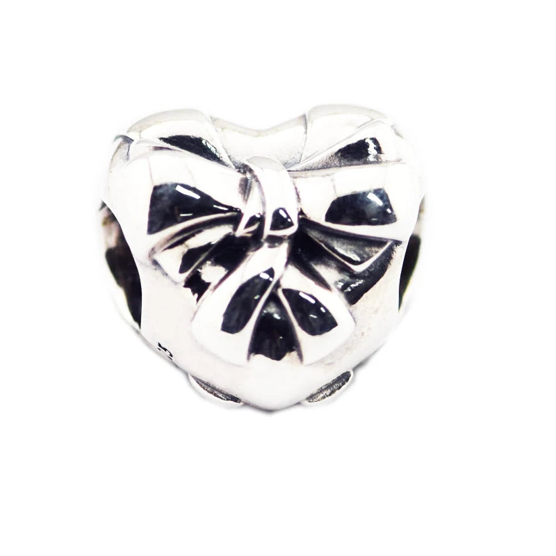 Heart Bow Charm DIY Jewelry Making 925 Silver Bracelet Beads