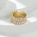 Pear Cut Zircon Stone Ring Wedding Bands Engagement Rings Christmas Jewelry