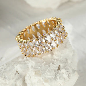 Pear Cut Zircon Stone Ring Wedding Bands Engagement Rings Christmas Jewelry