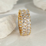 Pear Cut Zircon Stone Ring Wedding Bands Engagement Rings Christmas Jewelry