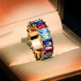 Yellow Cubic Zirconia Pave Ring for Women