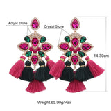 Crystal Drop Earrings Tassel Dangle Jewelry for Women