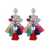Crystal Drop Earrings Tassel Dangle Jewelry for Women