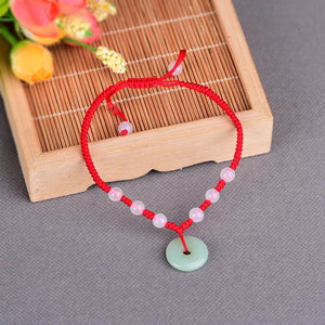 Good Luck Red Rope Anklets Peace Buckle Chinoiserie Jewelry