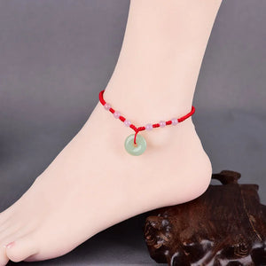 Good Luck Red Rope Anklets Peace Buckle Chinoiserie Jewelry