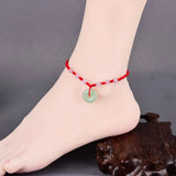 Good Luck Red Rope Anklets Peace Buckle Chinoiserie Jewelry