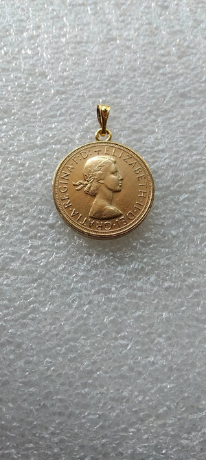 1968 British Coin Pendant Necklace