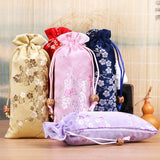 Brocade Plum Blossom Pattern Pencil Case Drawstring Cloth Bag