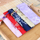 Brocade Plum Blossom Pattern Pencil Case Drawstring Cloth Bag