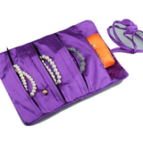 Brocade Jewelry Roll with Satin Lining, Travel Jewelry Organizer