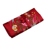 Brocade Jewelry Roll with Satin Lining, Travel Jewelry Organizer