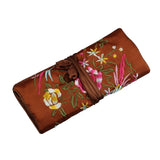 Brocade Jewelry Roll with Satin Lining, Travel Jewelry Organizer