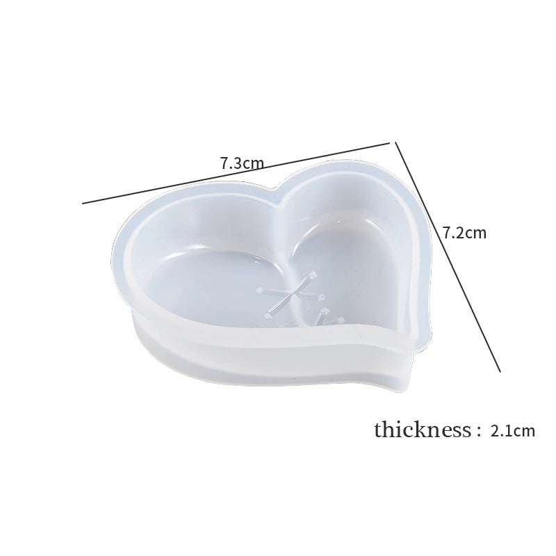 Heart Shape Ornaments Resin Mold Necklace Keychain Silicone Mould
