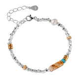 Silver Pearl Tiger's Eye Bracelet 925 Silver Original Girlfriends Bracelet