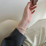 S925 Sterling Silver Irregular Cut Square Bracelet