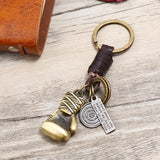 Bronze Alloy Boxing Glove Charm Men's Keychain Pendant