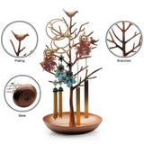 Bronze Birds Tree Stand Jewelry Display Organizer Rack Tower
