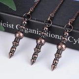 Bronze Copper Metal Wand Dowsing Pendulum Chain Healing Chakra Balancing