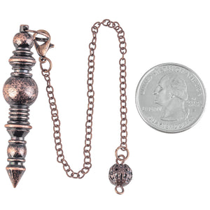 Bronze Copper Metal Wand Dowsing Pendulum Chain Healing Chakra Balancing