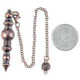 Bronze Copper Metal Wand Dowsing Pendulum Chain Healing Chakra Balancing