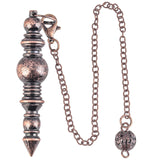 Bronze Copper Metal Wand Dowsing Pendulum Chain Healing Chakra Balancing
