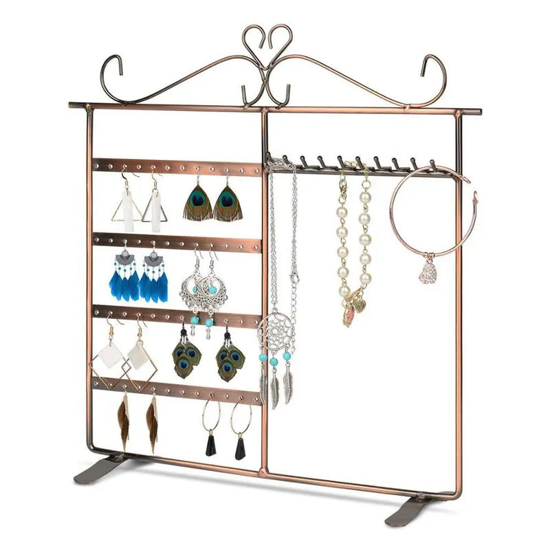 Bronze Jewelry Holder Necklace Hanger & Earring Holes