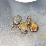 Bronze Yellow Crystal Raw Quartz Antique Copper Pendant