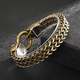 Bronze Skeleton Bracelet Skull Bangle Stainless Steel Jewelry