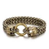Bronze Skeleton Bracelet Skull Bangle Stainless Steel Jewelry