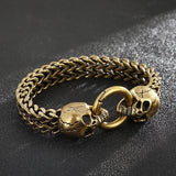 Bronze Skeleton Bracelet Skull Bangle Stainless Steel Jewelry