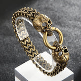Bronze Skeleton Bracelet Skull Bangle Stainless Steel Jewelry