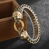 Bronze Skeleton Bracelet Skull Bangle Stainless Steel Jewelry
