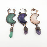 Natural Gemstone Pendant Green Adventurine Amethyst Rose Quartz Healing Crystal