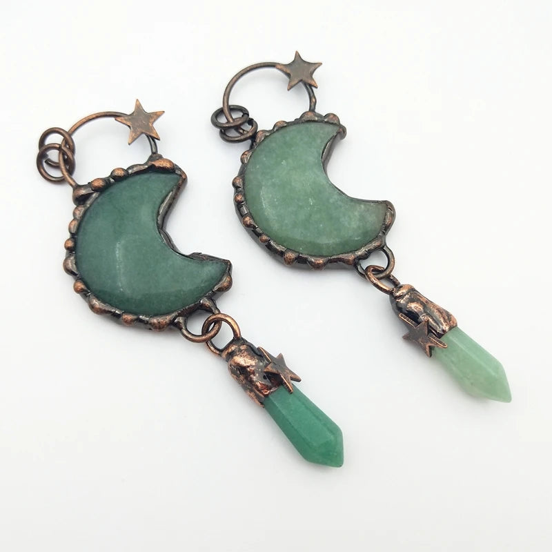 Natural Gemstone Pendant Green Adventurine Amethyst Rose Quartz Healing Crystal