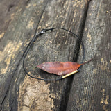 Bronze Tube Bracelet with Feather Charm for Men