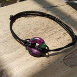 Bronze Tube Bracelet with Feather Charm for Men