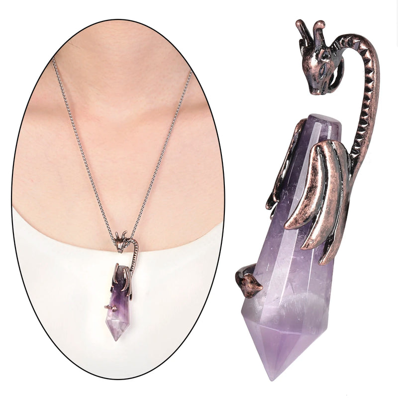 Bronze Zupaysaurus Twine Natural Crystal Stone Pendant