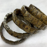 Bronzite Stone Beads Bangle Bracelet Gemstone