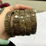 Bronzite Stone Beads Bangle Bracelet Gemstone