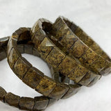 Bronzite Stone Beads Bangle Bracelet Gemstone