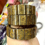 Bronzite Stone Beads Bracelet Gemstone Bangle Women Men Gift