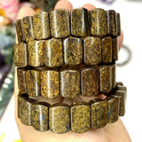Bronzite Stone Beads Bracelet Natural Gemstone Jewelry Bangle