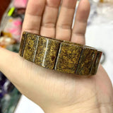 Bronzite Stone Beads Bracelet Gemstone Bangle Women Men Gift