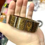 Bronzite Stone Beads Bracelet Gemstone Bangle Women Men Gift