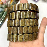 Bronzite Stone Beads Bracelet Natural Gemstone Jewelry Bangle